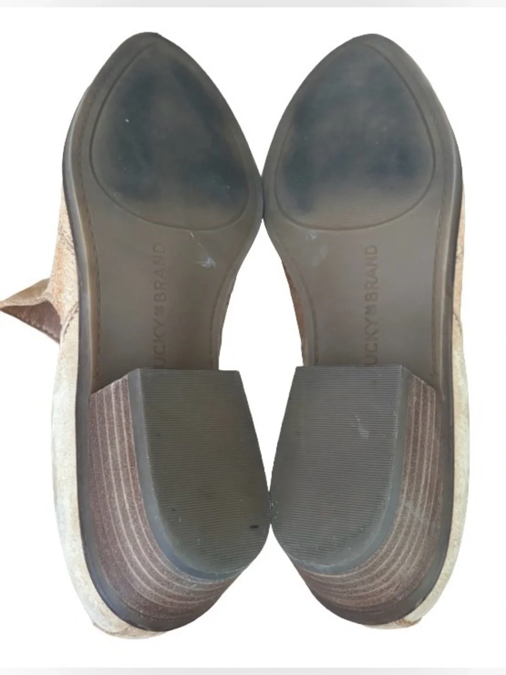 Lucky Brand Mahzan Dune ankl bootie w blk heel SZ 6 coastal Cowgirl
